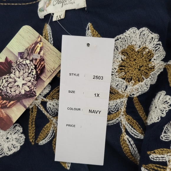 Angel Heart Boutique NWT Embroidered Open Cardigan. - Picture 10 of 16